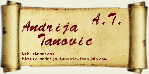 Andrija Tanović vizit kartica